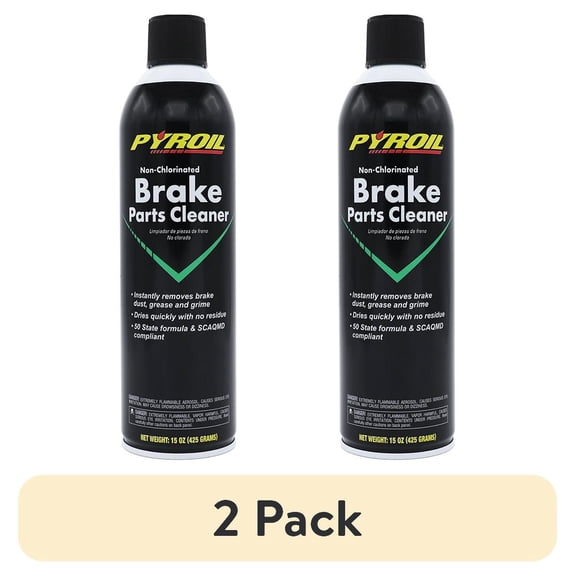 (2 pack) Pyroil Brake Parts Cleaner, Fast-Drying Non-Flammable for Cars, Trucks, Motorcycles, 15 oz