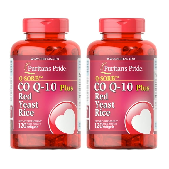 (2 pack) Q-Sorb CoQ10 Plus Red Yeast Rice,120 Softgels by Puritan's Pride