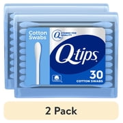 (2 pack) Q-tips Travel Size Cotton Swabs, Original, For Home, First Aid and Beauty, 100% Cotton, 30 Count