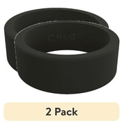 2 pack QALO Mens Classic Ultra-Durable Silicone Ring, Black, Size 9