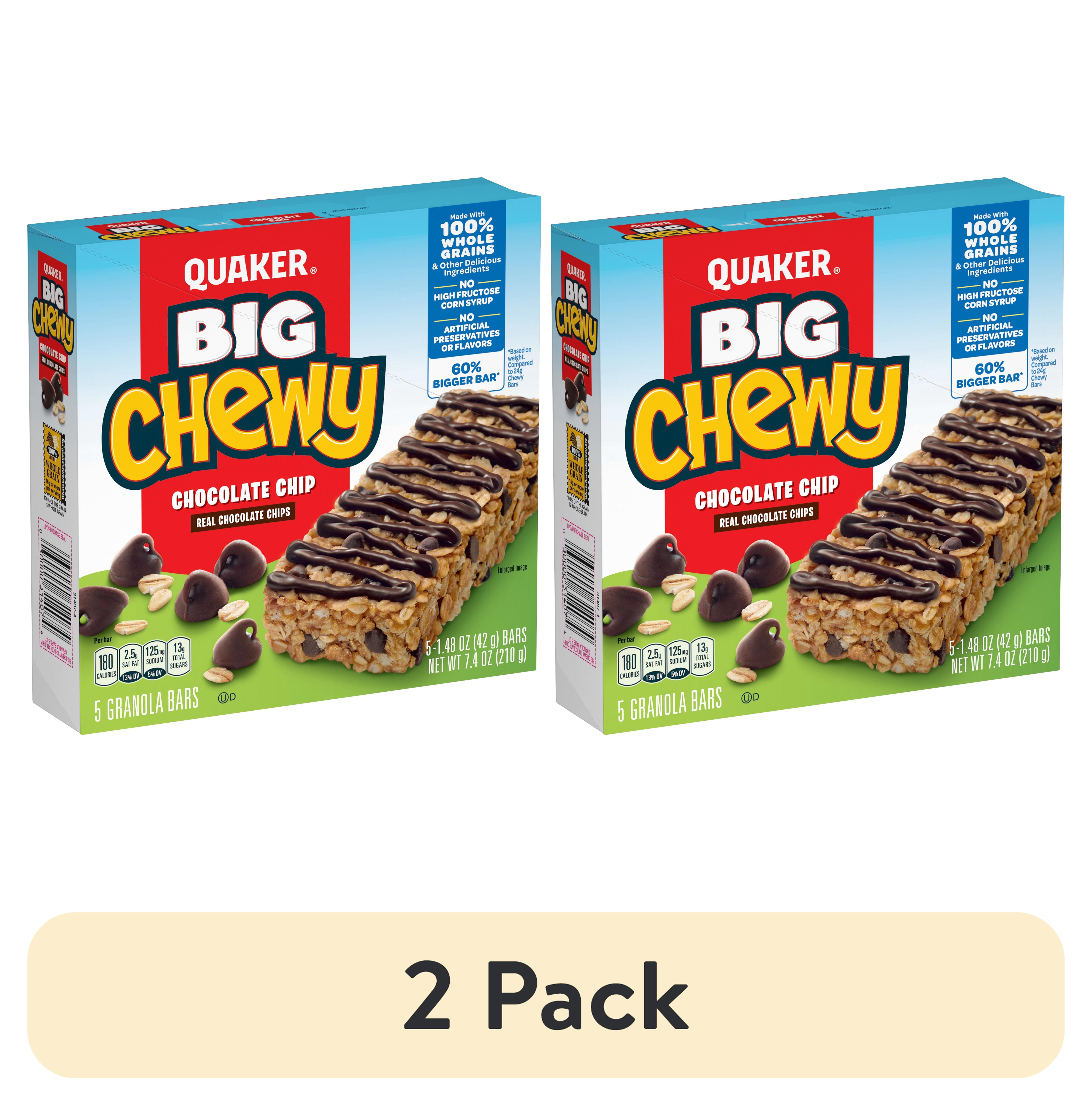 (2 pack) Quaker Big Chewy Chocolate Chip Granola Bars, 1.48 oz 5 Count