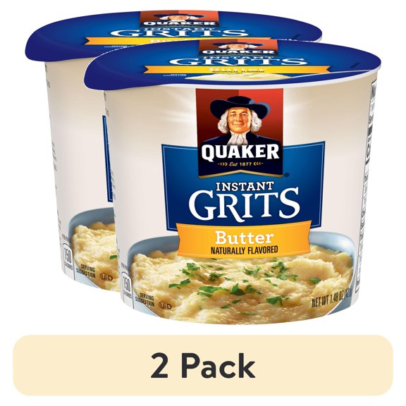 (2 pack) Quaker Instant Grits, Butter, 1.48 oz Cup