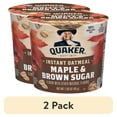 thumbnail image 1 of (2 pack) Quaker Maple & Brown Sugar Flavored Instant Oatmeal, 1.69 oz Cup, 1 Count, 1 of 8