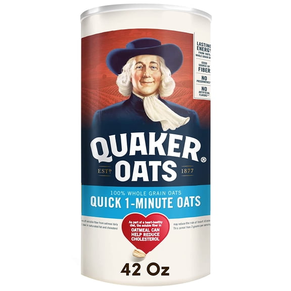 2 pack Quaker, Quick 1 Minute Whole Grain Oats, 42 Oz