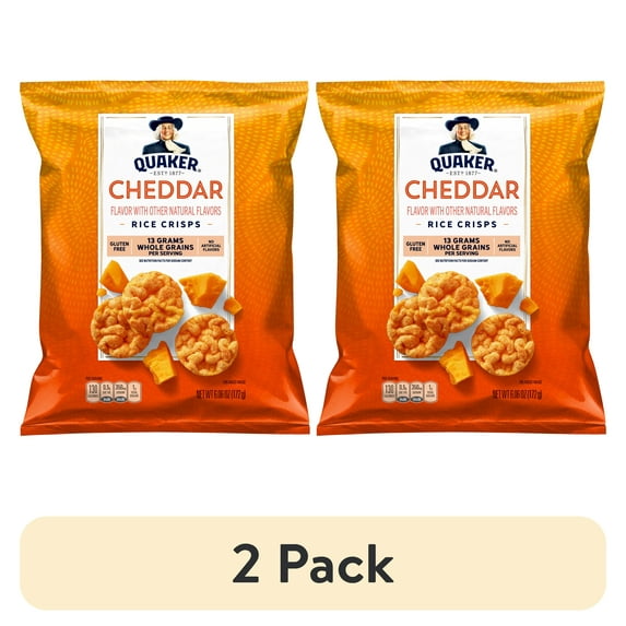 (2 pack) Quaker Rice Crisps, Cheddar Cheese, Gluten Free, 6.06 oz Bag