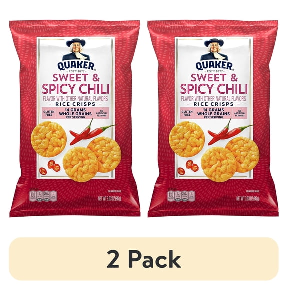 (2 pack) Quaker Rice Crisps, Sweet & Spicy Chili, 3.03 oz Bag