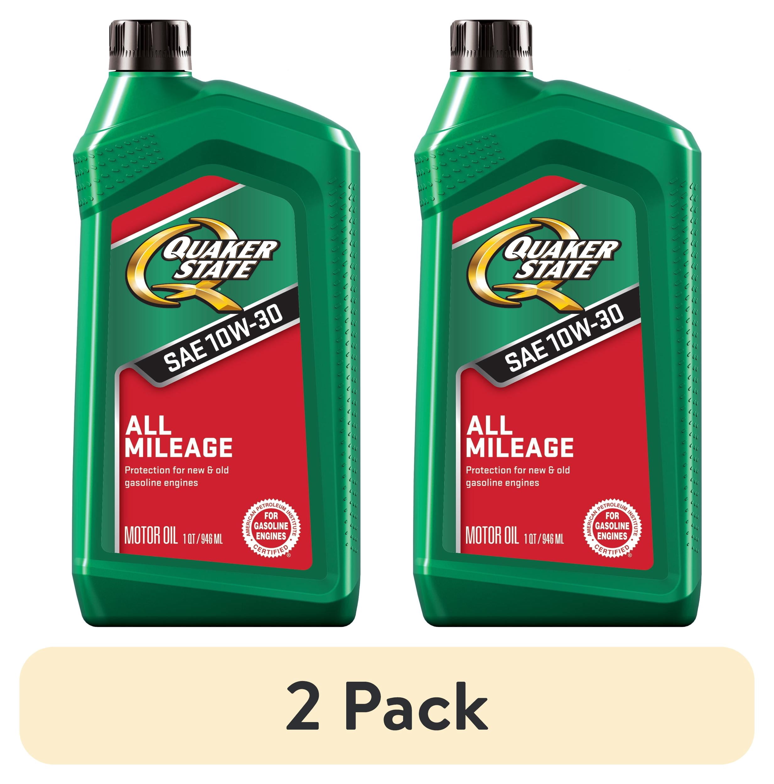 (2 pack) Quaker State All Mileage 10W-30 Motor Oil, 1 Quart