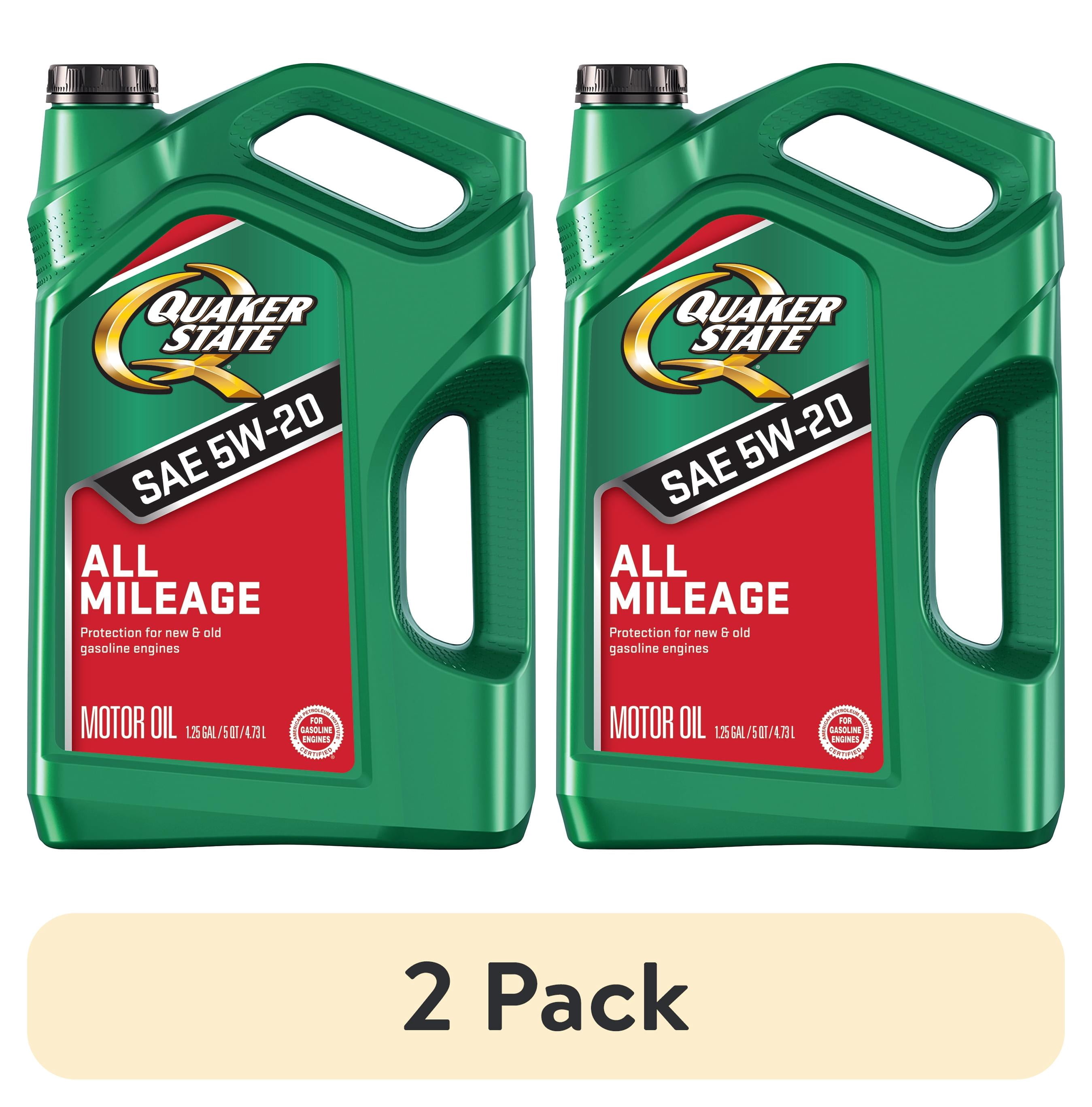 (2 pack) Quaker State All Mileage 5W-20 Motor Oil, 5 Quart