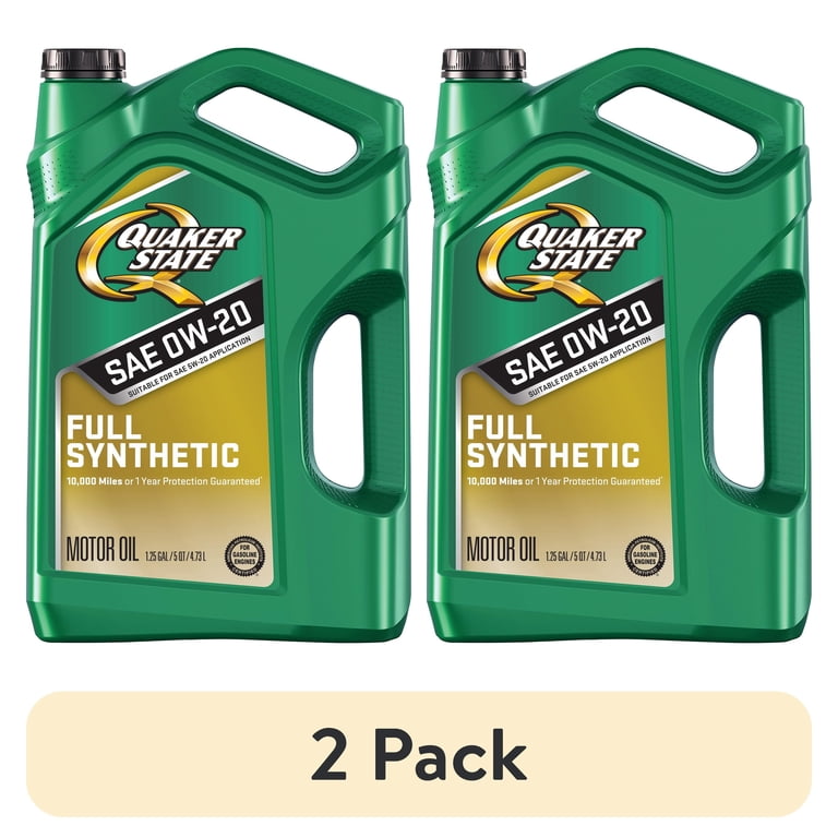 2 pack) Quaker State Full Synthetic 0W-20 Motor Oil, 5-Quart