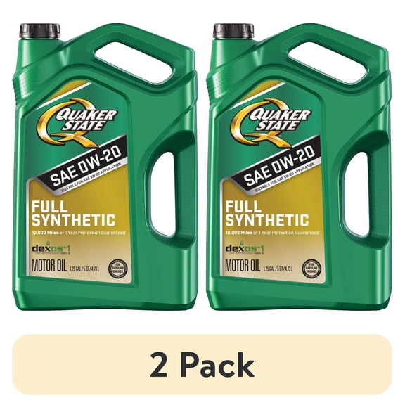 (2 pack) Quaker State Full Synthetic 0W-20 Motor Oil, 5-Quart