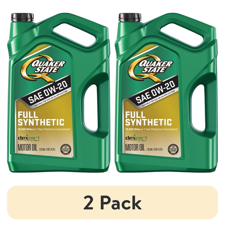 2 pack) Quaker State Full Synthetic 0W-20 Motor Oil, 5-Quart