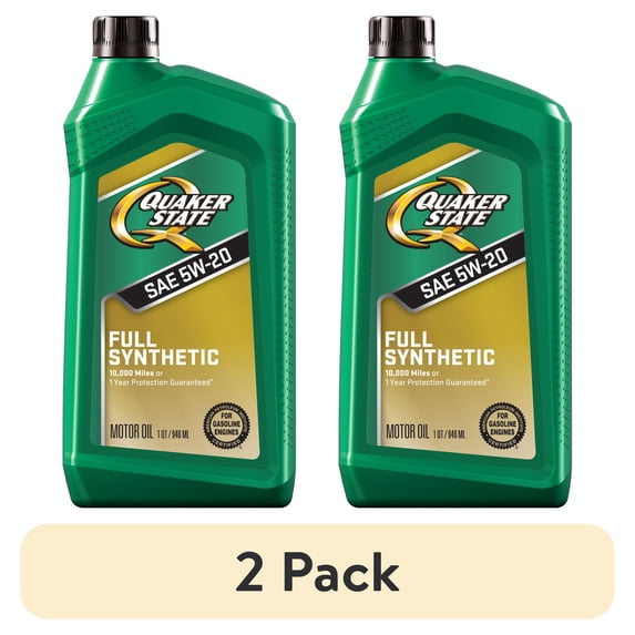 (2 pack) Quaker State Full Synthetic 5W-20 Motor Oil, 1 Quart