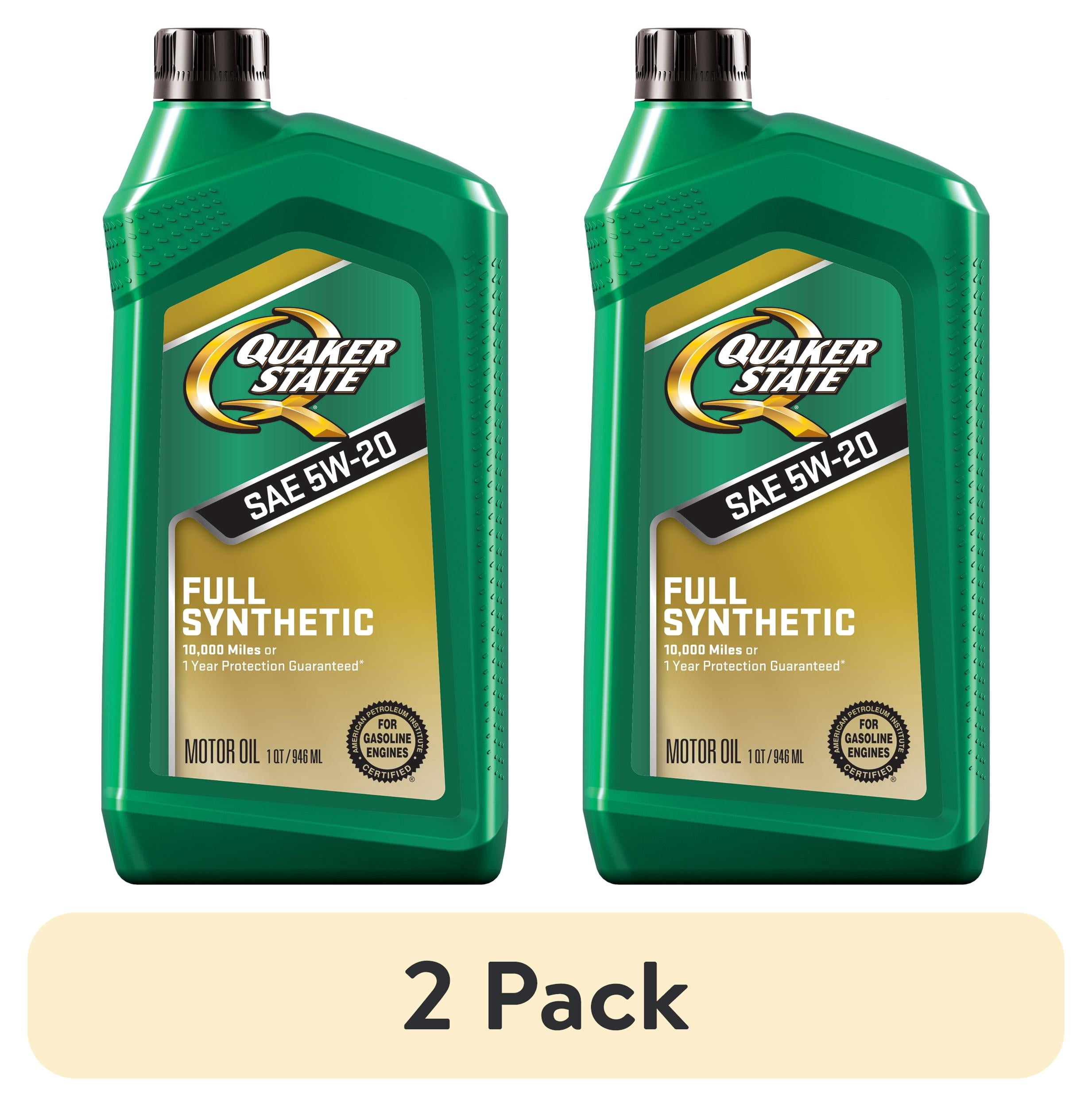 (2 pack) Quaker State Full Synthetic 5W-20 Motor Oil, 1 Quart