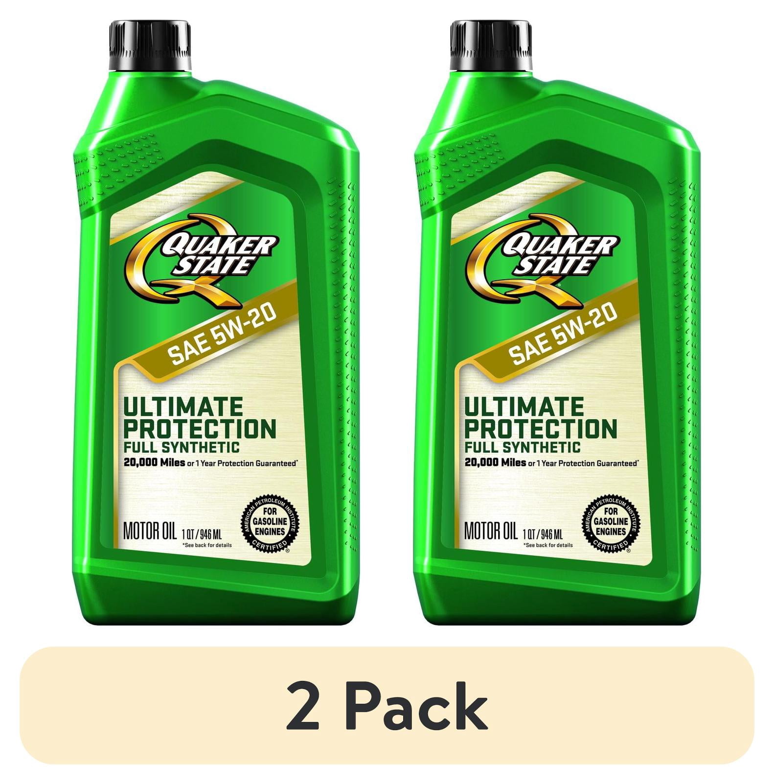 (2 pack) Quaker State Ultimate Protection Full Synthetic 5W-20 Motor Oil, 1 Quart