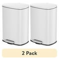 thumbnail image 1 of (2 pack) Qualiazero 13.2 Gallon and 3.2 Gallon Trash Can Combo, Rectangular Shape Step Can Combo - Matte White, 1 of 12