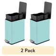 thumbnail image 1 of (2 pack) Qualiazero 2.6 Gallon Trash Can, Stainless Steel Step On Bathroom Trash Can, Light Blue, 1 of 12
