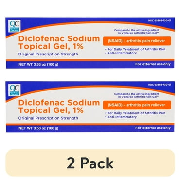 (2 pack) Quality Choice Diclofenac Sodium Topical Gel 1% Arthritis Pain Reliever 3.53 oz