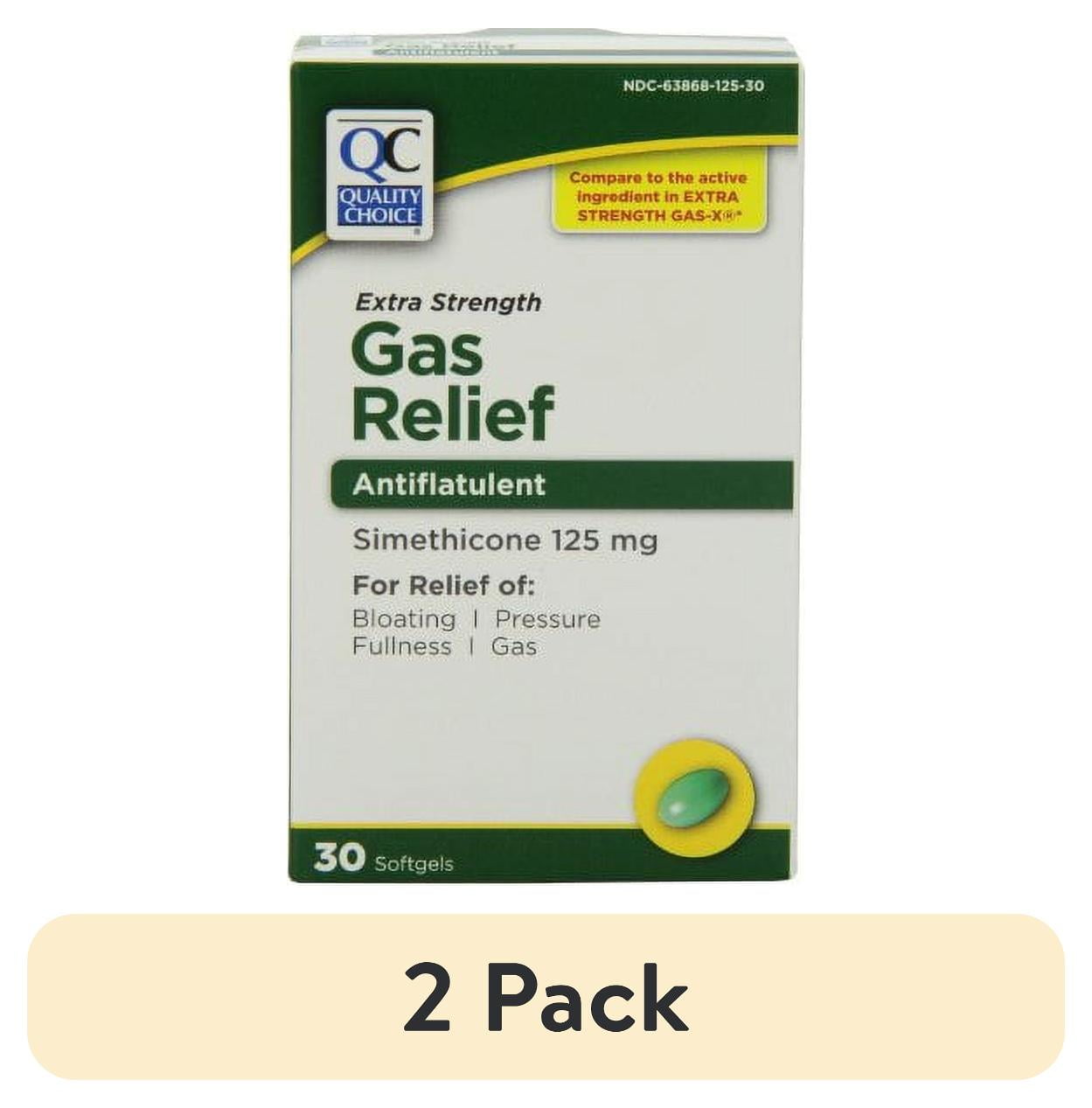 (2 pack) Quality Choice Extra Strength Gas Relief Simethicone Capsule, Liquid Filled 125mg Softgel 30 Count Each