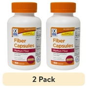 2 pack Quality Choice Fiber Capsules 100% Natural Psyllium Husk 160 Each