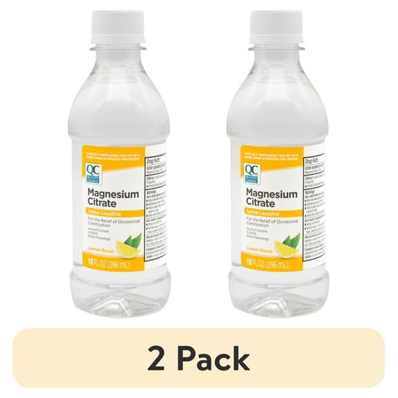 (2 pack) Quality Choice Magnesium Citrate Liquid Laxative - Constipation Relief Oral Solution - Lemon Flavor 10oz Each