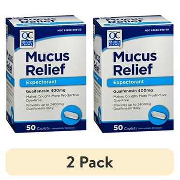 (2 pack) Quality Choice Mucus Relief Expectorant Guaifenesin 400mg 50 Caplets