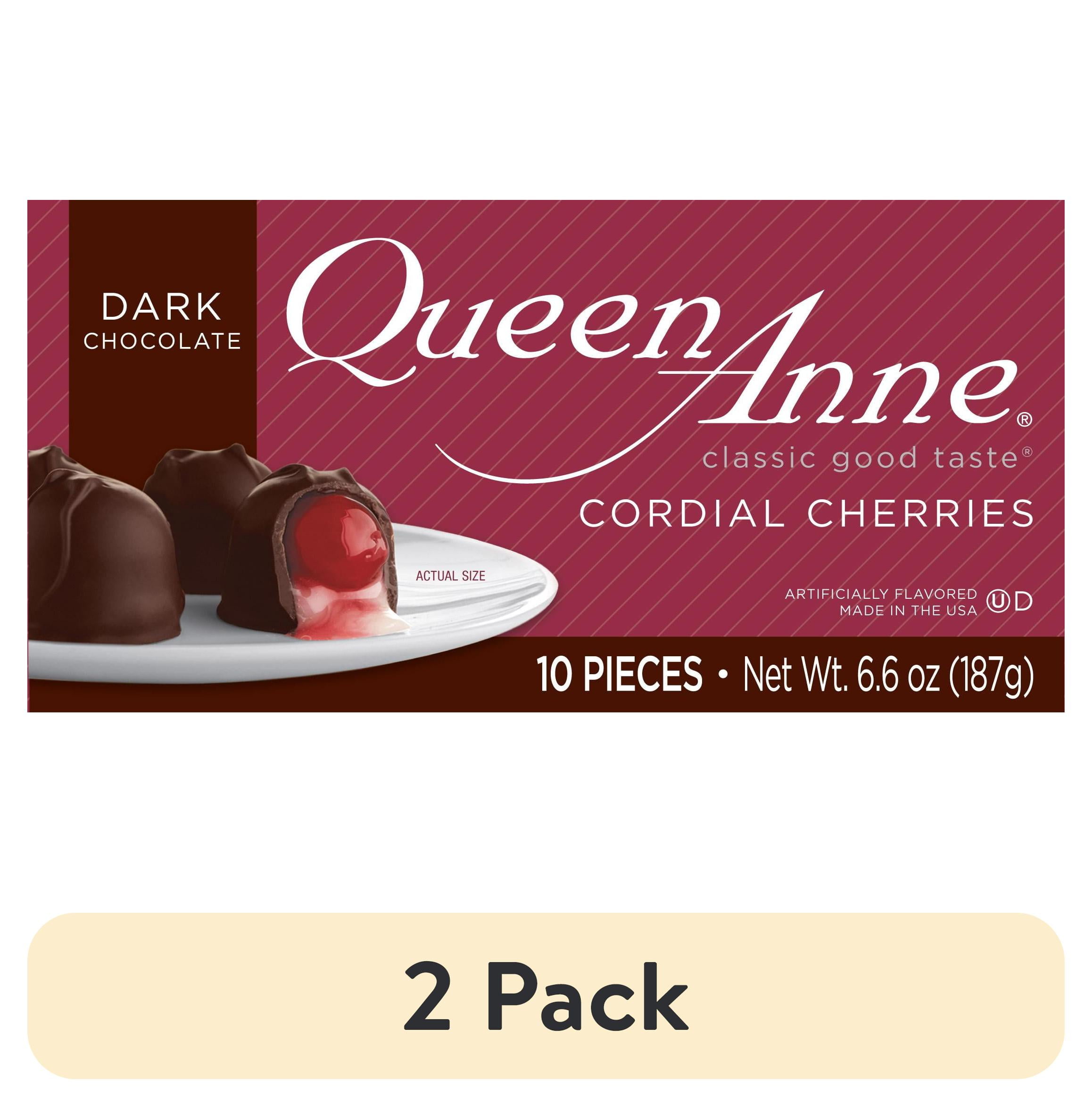 (2 pack) Queen Anne Dark Chocolate Cordial Cherries, 6.6 oz Box, 10 Pieces