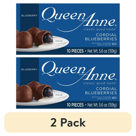 (2 pack) Queen Anne Milk Chocolate Cordial Blueberries, 5.6 oz, 10 Pieces