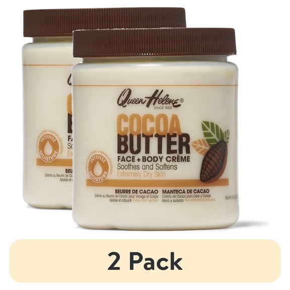 (2 pack) Queen Helene Natural Cocoa Creme, Cocoa Butter, 15 Ounce