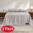 thumbnail image 1 of (2 pack) Queen Sheet Set,Z-hom 4 Piece  Cooling Sheets 14” Deep Pocket & Pillowcase Sets Soft Microfiber Luxury Bedding Fitted Water Washed,Light Gray, 1 of 10