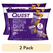 2 pack Quest Tortilla Style Protein Chips, Loaded Taco Flavor, Baked, Low Carb, 4 Count
