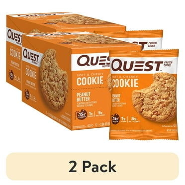(2 pack) Quest Protein Cookie, Peanut Butter, 15g Protein, 12 Ct