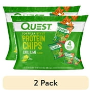 2 pack Quest Tortilla Style Protein Chips, Chili Lime, 1.1oz - 4 Count Bags