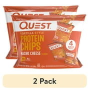 (2 pack) Quest Tortilla Style Protein Chips, Nacho Cheese, Baked, 1.1oz, 4 Count