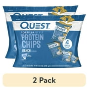(2 pack) Quest Tortilla Style Protein Chips, Ranch, Baked, Gluten Free, 4 Count