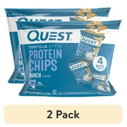 (2 pack) Quest Tortilla Style Protein Chips, Ranch, Baked, Gluten Free, 4 Count