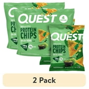 (2 pack) Quest Tortilla Style Protein Chips, Salsa Verde Flavored, Baked, 1.1oz, 4 Bags