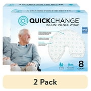 (2 pack) QuickChange Male Maximum Absorbency Incontinence Wrap, One-Size, 8 Count