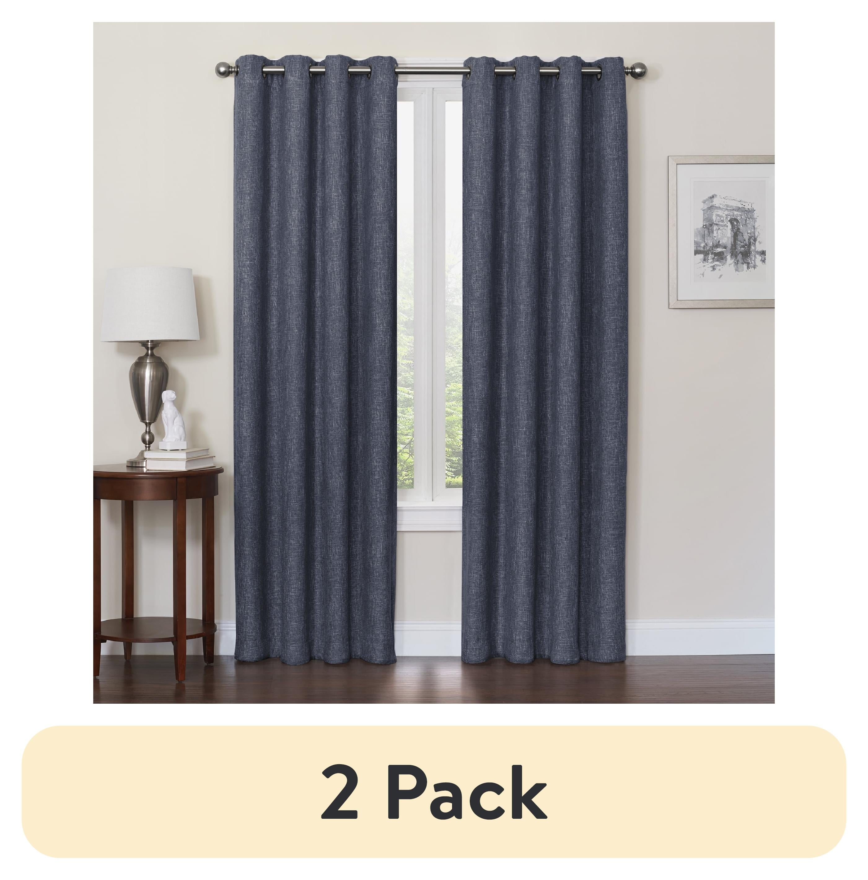 (2 pack) Quinn Blackout Single Curtain Lined Grommet Panel, 50" x 108", Navy