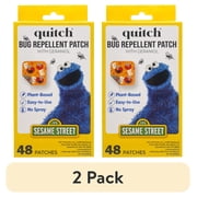 (2 pack) Quitch Sesame Street Bug Repellent Patch with Geraniol, No-Spray Plant Based Repellant Patches, 48 Count