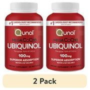 (2 pack) Qunol Mega Ubiquinol CoQ10 Softgels, 100mg, Antioxidant Supplement for Heart Health, 60 Count