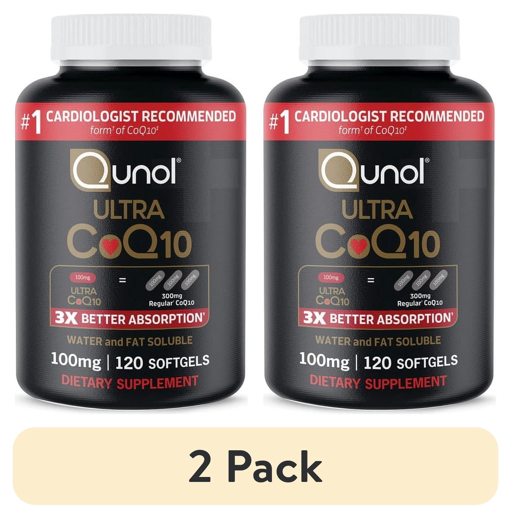 (2 pack) Qunol Ultra CoQ10 CoEnzyme Q10 for Heart Health and Energy Production Dietary Supplement Softgels, 100 mg, 120 Count