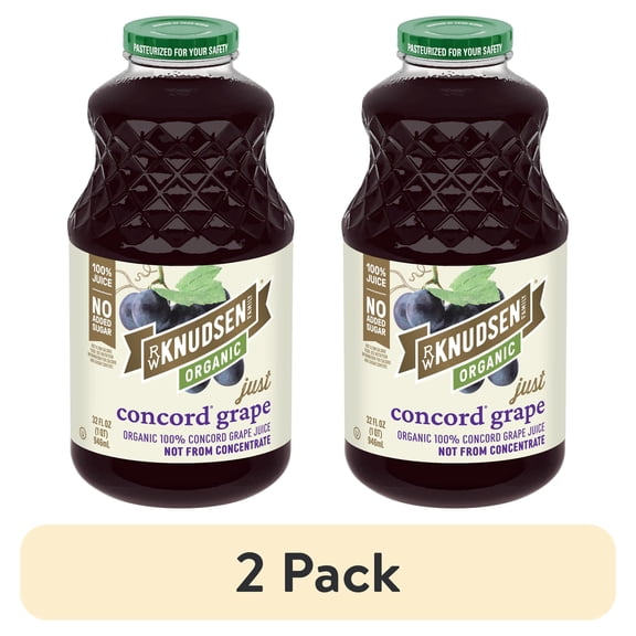 (2 pack) R.W. Knudsen Family Organic Just Concord Grape Juice, 32-Fluid Ounce