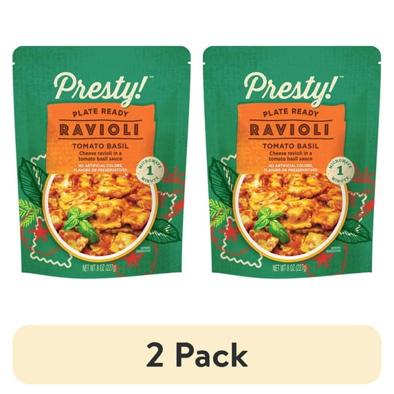 (2 pack) RAVIOLI TOMATO BASIL - Microwavable Pouch