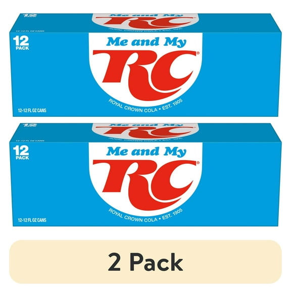 (2 pack) RC Cola Soda Pop, 12 fl oz, 12 Pack Cans