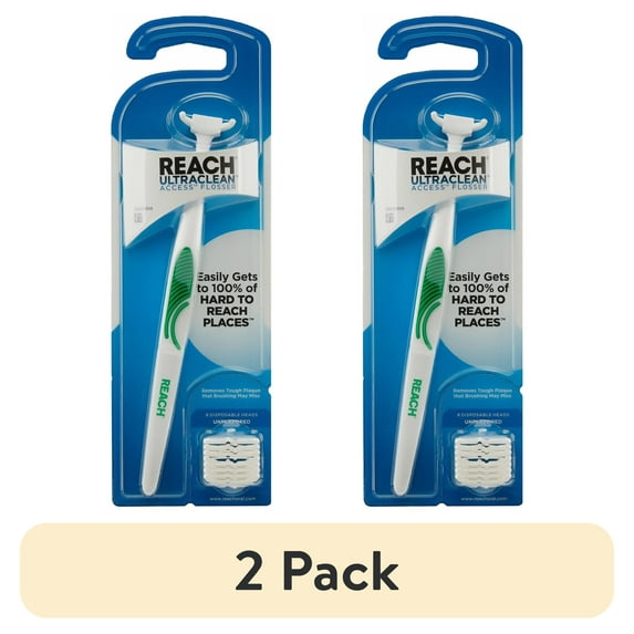 (2 pack) REACH Ultraclean Access Flosser Dental Flosser Starter Kit