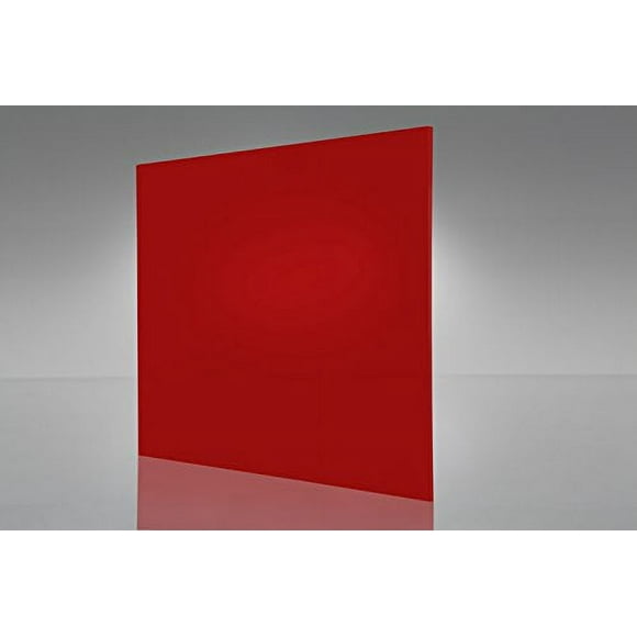 2 pack- RED ACRYLIC #2283- TRANSPARENT PLASTIC SHEET           1/8" Thick     12" X 12" Nominal