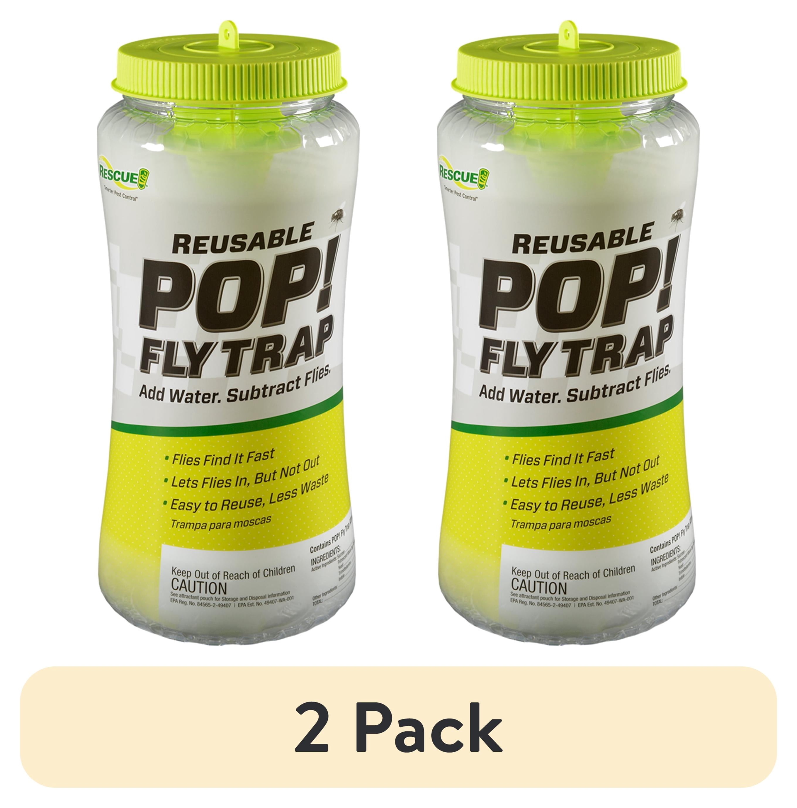 (2 pack) RESCUE! Pop! Reusable Outdoor Fly Trap, 1 Pack Resin