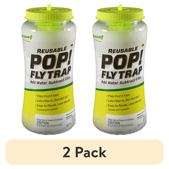 (2 pack) RESCUE! Pop! Reusable Outdoor Fly Trap, 1 Pack Resin