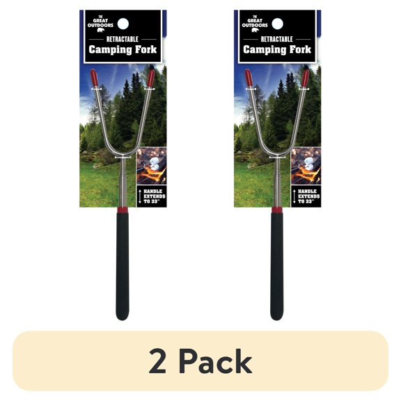 (2 pack) RETRACTABLE CAMPING FORK