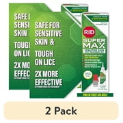 2 pack RID Super Max Sensitive Skin Lice Elimination Treatment Kit, Includes Nit Comb & Instructions, 3.4 fl oz